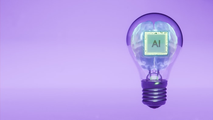 AI concept illustration showing intelligent product recommendation data processing
